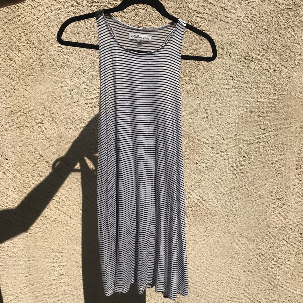 White and Black Striped Tank Dress